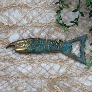 Berman brass fish corkscrew/bottle opener